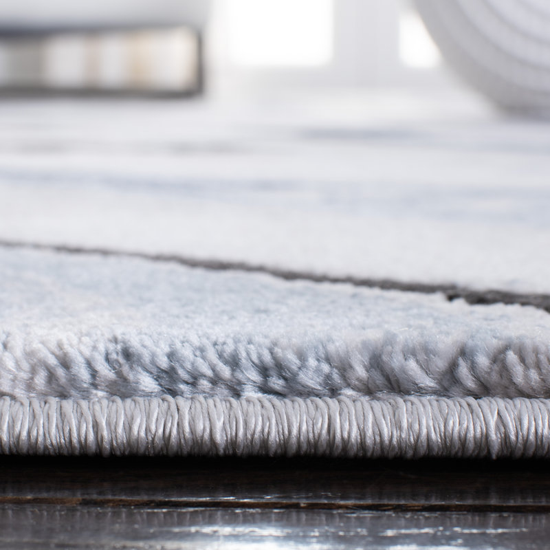 Orren Ellis Mies Abstract Polypropylene Area Rug in Gray/Blue & Reviews